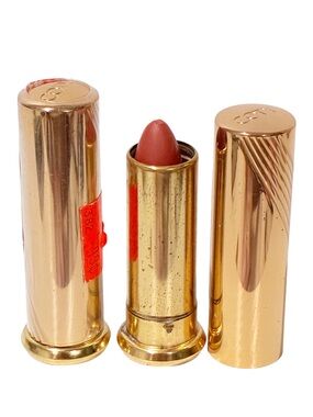 VINTAGE COLLECTIBLE ORIGINAL COTY  24 GOLD TUBE LIPSTICK Lasting Bronze Lot of 2
